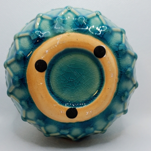 Blue Ceramic Round Vase from Grassland Roads - Picture 5 of 7